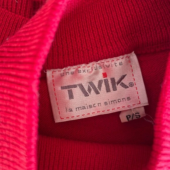 (S) Vintage 90s Simons Twik red sweater - Picture 3 of 3